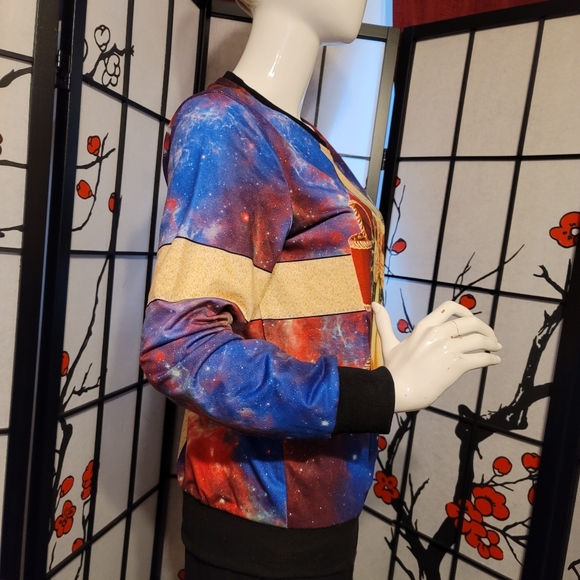 WOMEN'S SOFT SHINY CHRISTMAS SWEAT SHIRT STYLE WRAPED PACKAGE ART/SIZE MEDIUM - Picture 4 of 15